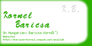 kornel baricsa business card